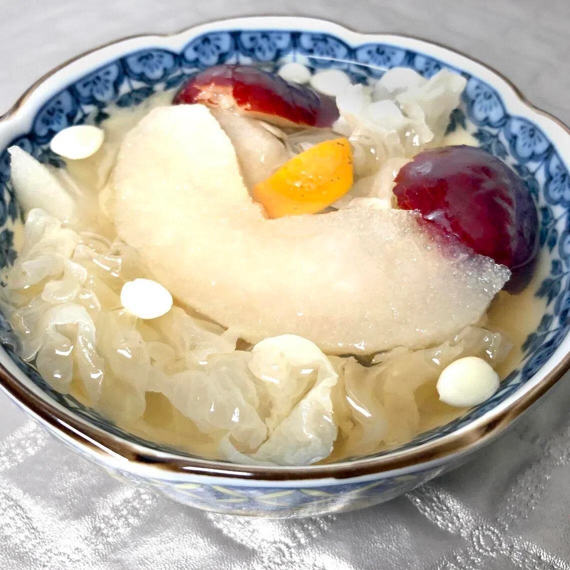 Chinese Pear And Snow Fungus Soup.
