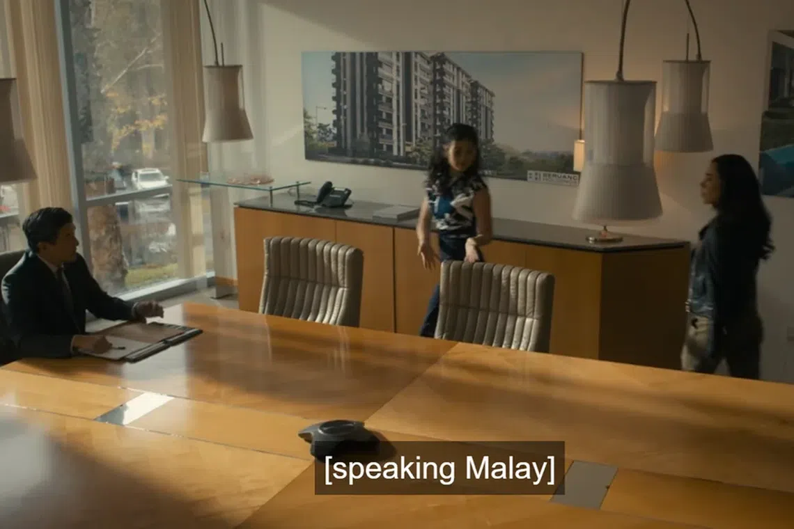 Amazon crime drama Countdown depicts a Singaporean businessman (left) who cannot speak English and requires an interpreter.