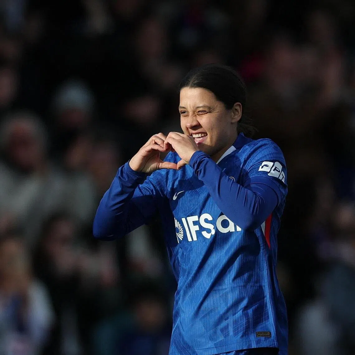 Soccer Football - Women's FA Cup - Fifth Round - Chelsea v Manchester United - Kingsmeadow, London, Britain - February 22, 2026
Chelsea's Sam Kerr celebrates scoring their first goal Action Images via Reuters/Paul Childs