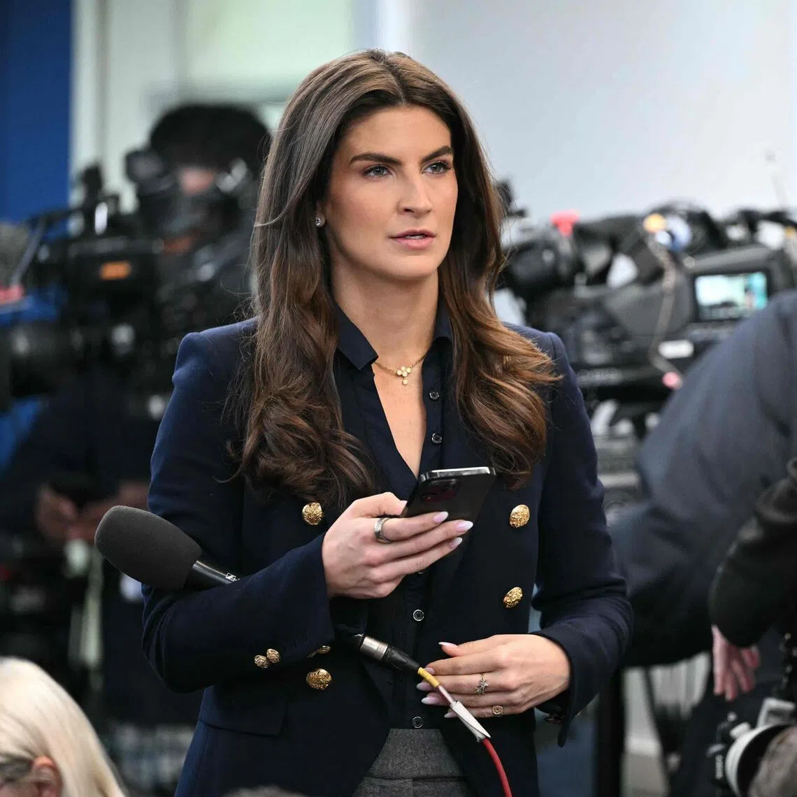 CNN reporter Kaitlan Collins was asking the US president about Jeffrey Epstein’s sexual assault victims.