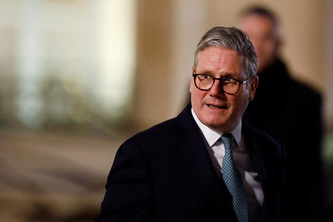 FILE PHOTO: Britain's Prime Minister Keir Starmer leaves after a meeting with European leaders on Ukraine and European security at the Elysee Palace in Paris, France, February 17, 2025. REUTERS/Gonzalo Fuentes/File Photo