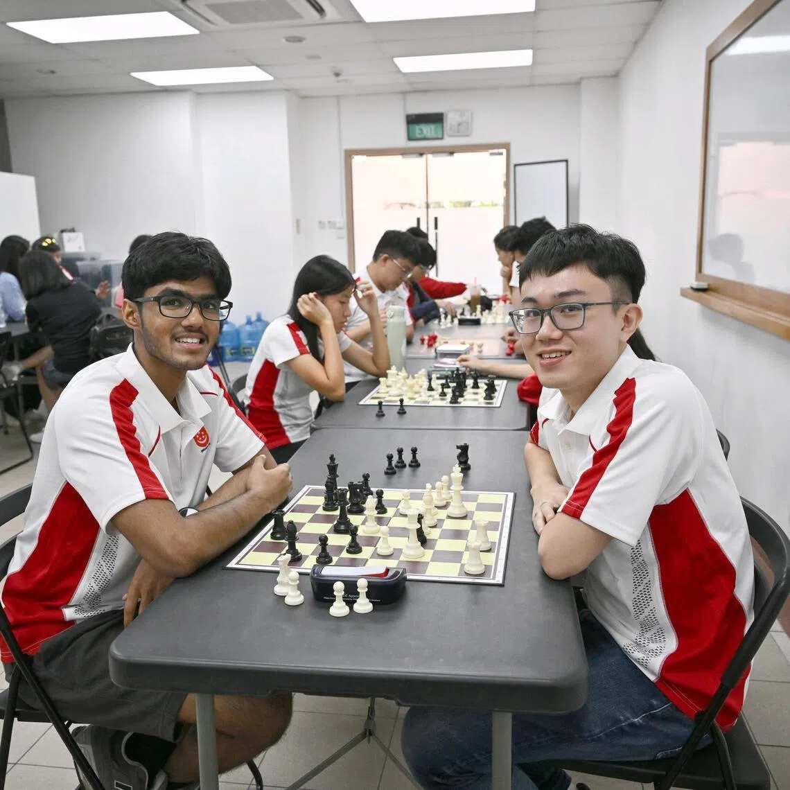 (From left) National Chess players, Siddharth Jagadeesh 18, and Tin jingyao 25, at Bishan Community Centre on Nov 22, 2025.