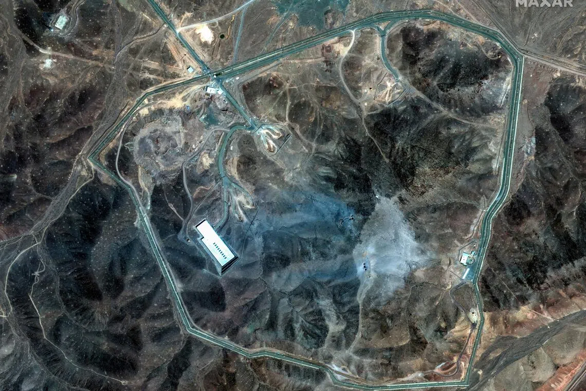 A satellite view shows an overview of Fordow underground complex, after the U.S. struck the underground nuclear facility, near Qom, Iran June 22, 2025. MAXAR TECHNOLOGIES/Handout via REUTERS