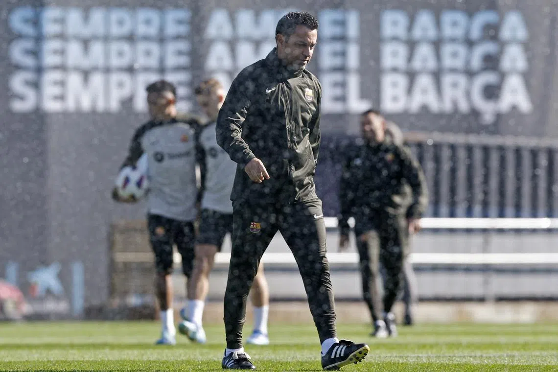 Soccer Football - LaLiga - FC Barcelona Training - Ciutat Esportiva Joan Gamper, Barcelona, Spain - November 3, 2023 Barcelona coach Xavi Hernandez during training REUTERS/Albert Gea
