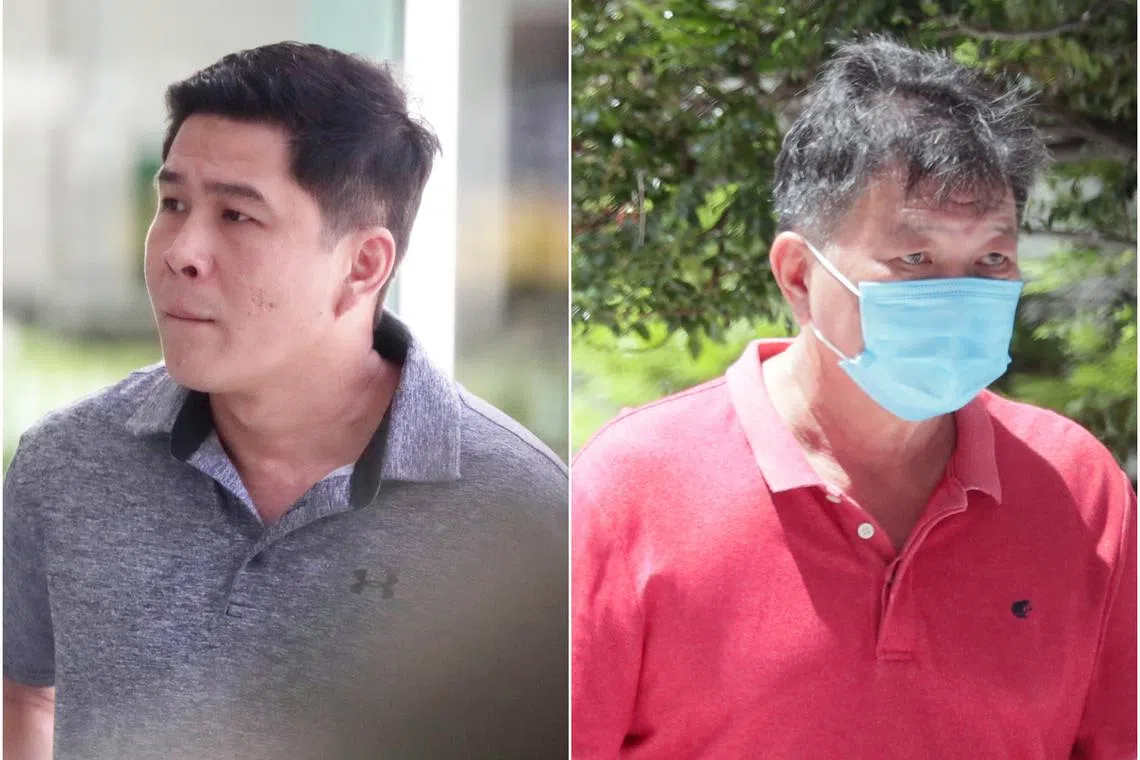 Edrian Lim Cheng Kwee (left), the director of Miracle Workz, and Lim Ah Wah, director of CYS Automobile Services, each pleaded guilty on Thursday.