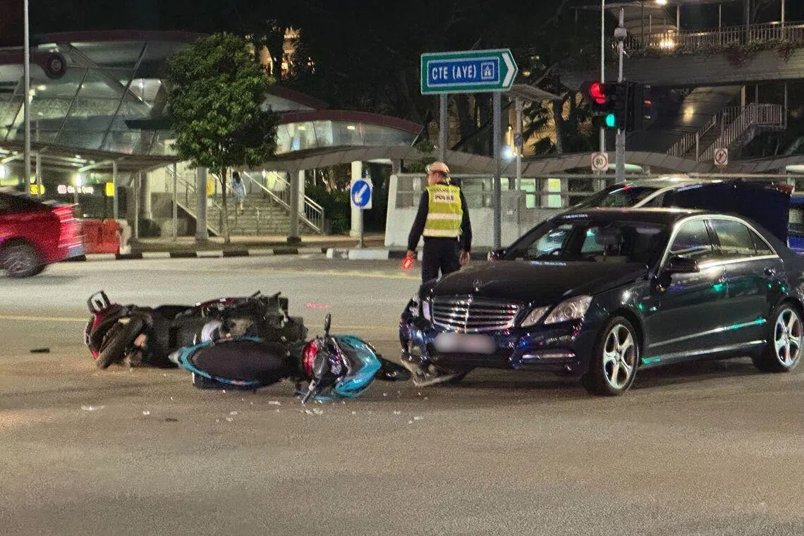 Two motorcyclists taken to hospital after accident with car in Clarke Quay