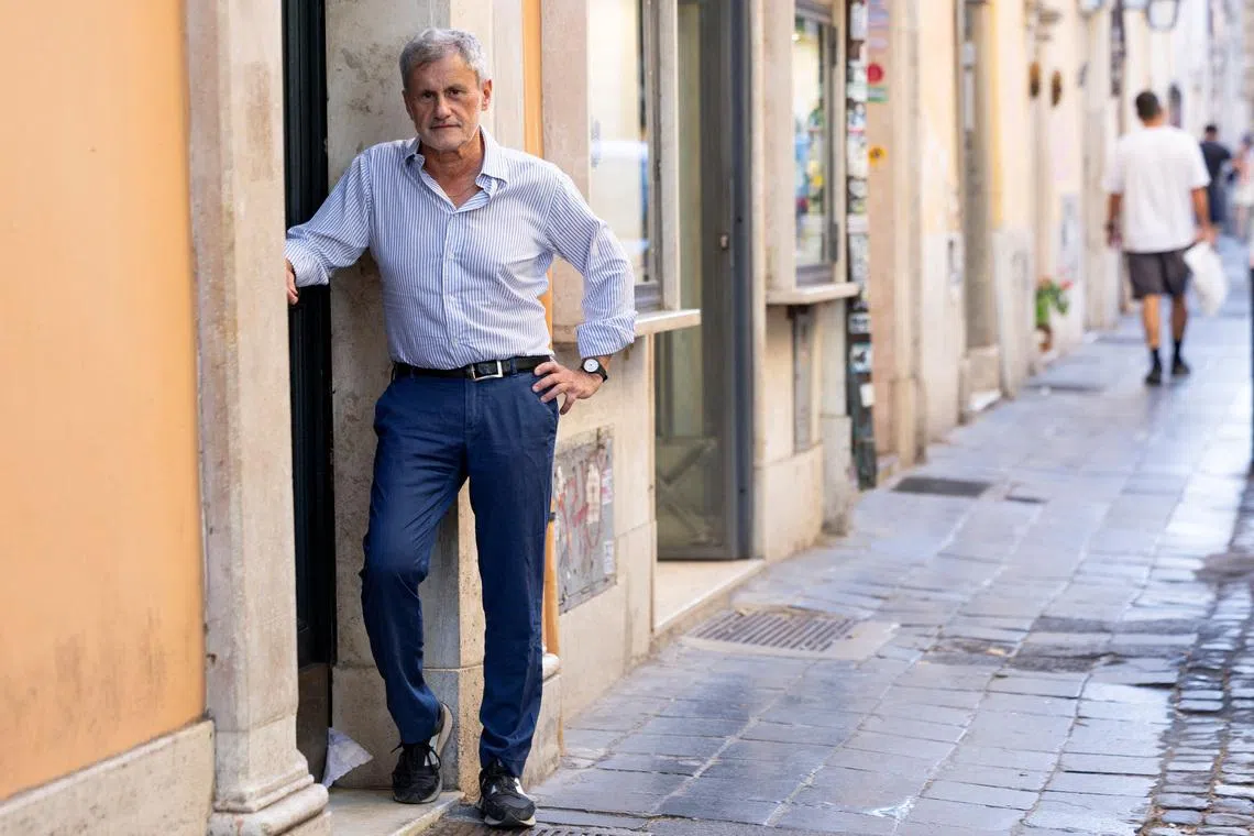 Gianni Alemanno, Italian far-right politician, former agriculture minister, and former mayor of Rome, poses for pictures at the end of an exclusive interview with Reuters in Rome, Italy, July 6, 2026. REUTERS/Remo Casilli