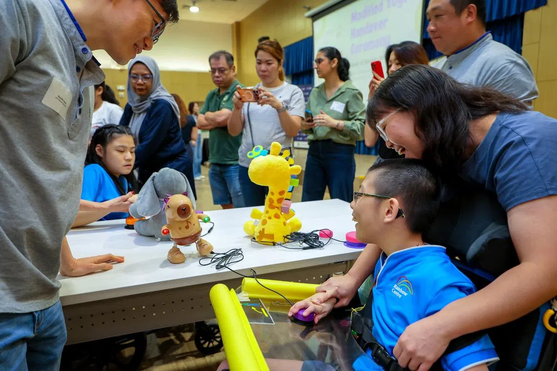 70 modified toys were presented to children aged seven to 18 from Rainbow Centre on May 29.