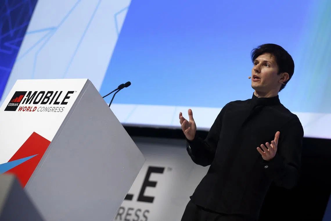 Founder and CEO of Telegram Pavel Durov delivers a keynote speech during the Mobile World Congress in Barcelona, Spain February 23, 2016. REUTERS/Albert Gea/File photo