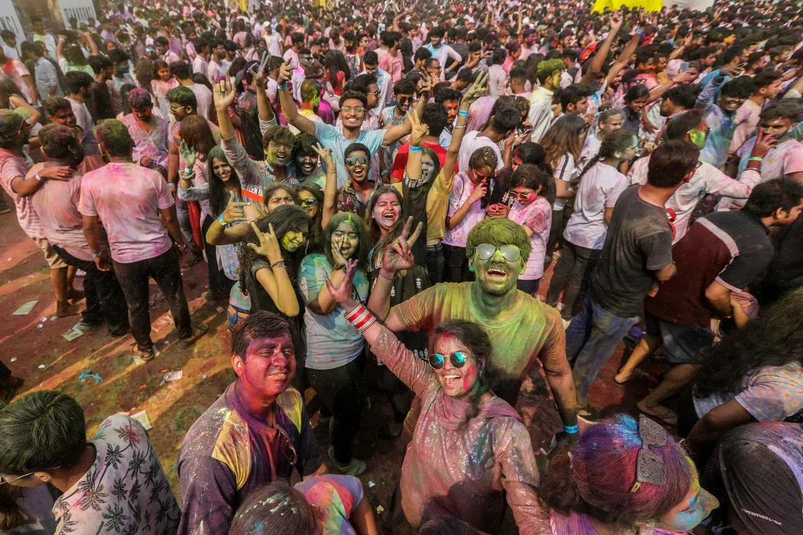 Revellers celebrating Holi in Mumbai on March 7. Harassment of women during Holi has been a problem in India.