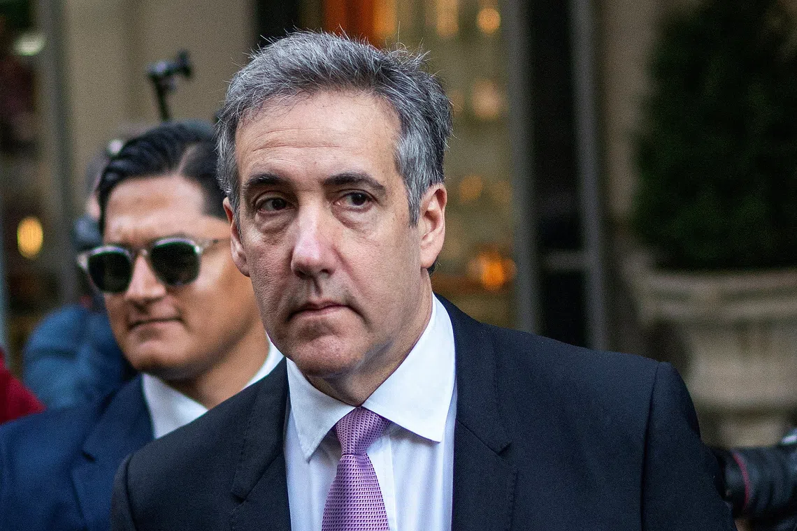 FILE PHOTO: Michael Cohen, former lawyer for Republican presidential candidate and former U.S. President Donald Trump, departs his home in Manhattan to testify in Trump's criminal trial over charges that he falsified business records to conceal money paid to silence porn star Stormy Daniels in 2016, in New York City, U.S., May 20, 2024. REUTERS/Eduardo Munoz/File Photo