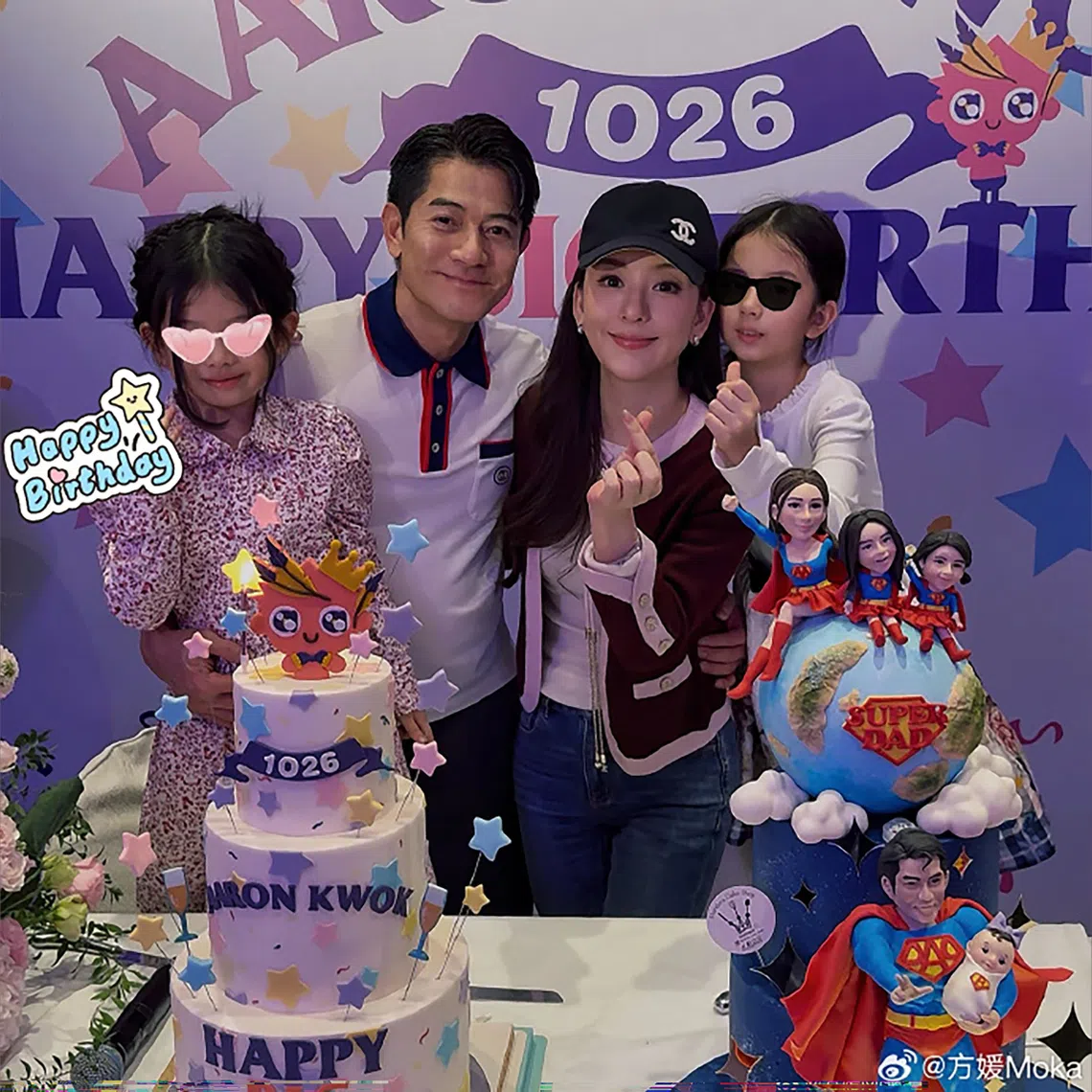 Aaron Kwok celebrated his 60th birthday with his wife Moka Fang and their two daughters in photos shared on social media on Oct 27.