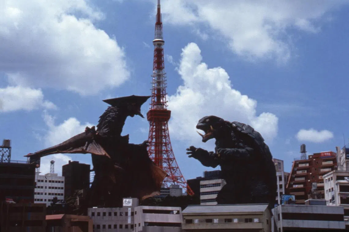 from left - Gyaos and Gamera battling in Gamera: Guardian of the Universe.

source: Perspectives Film Festival