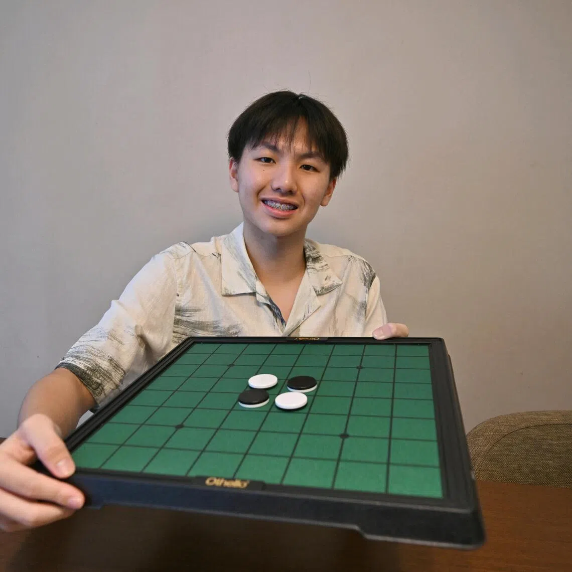 Calvin Koh Ding Sheng, 16,, who was recently crowned World Champion in the Youth Category of the World Othello Championships in Ankara, Turkey, at his home on Nov 21, 2025.