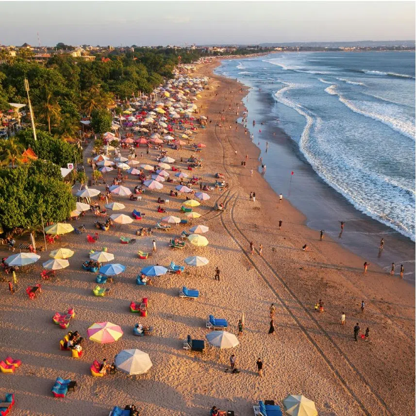 The Skyscanner report identified Langkawi, Bali (right), Phuket and Bangkok (left) as some of the most affordable destinations to visit in June.