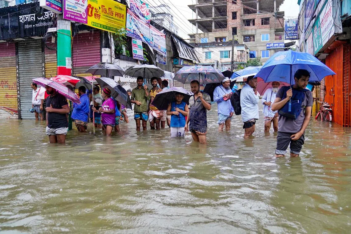 At least two people have died and hundreds of thousands are stranded in the floods in at least eight districts in southern and eastern areas.