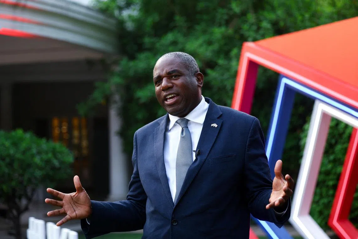 British Foreign Secretary David Lammy speaking during an interview with Reuters in New Delhi, India, on June 7.
