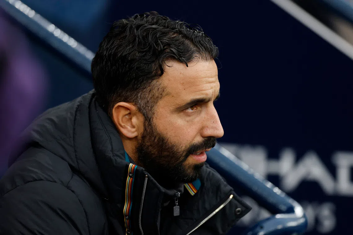 FILE PHOTO: Soccer Football - Premier League - Manchester City v Manchester United - Etihad Stadium, Manchester, Britain - September 14, 2025 Manchester United manager Ruben Amorim before the match Action Images via Reuters/Jason Cairnduff/File photo