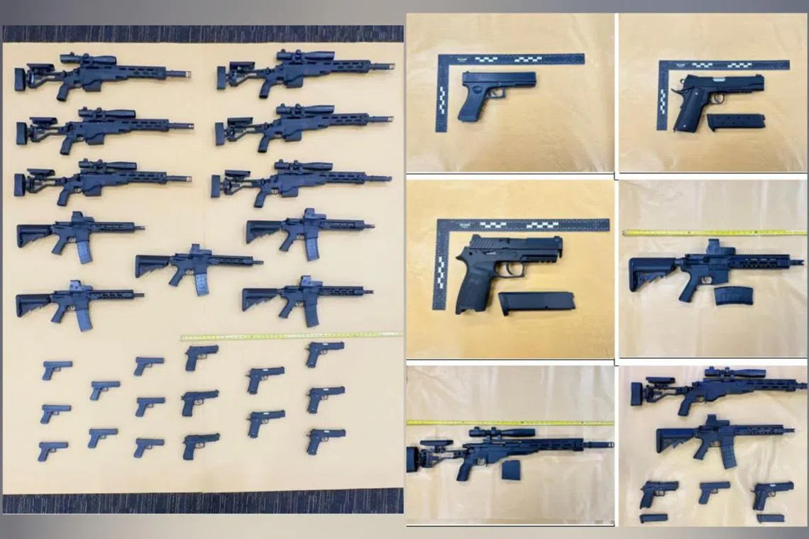 A total of 154 replica guns and related accessories were seized during the raid. 