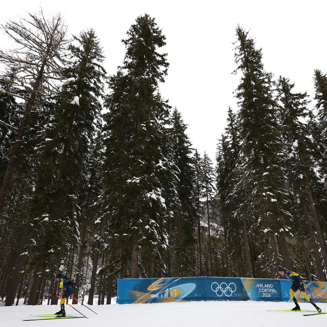 Milano Cortina 2026 Olympics - Biathlon Training - Anterselva Biathlon Arena, South Tyrol, Italy - February 04, 2026 Team Sweden in action during training REUTERS/Matthew Childs