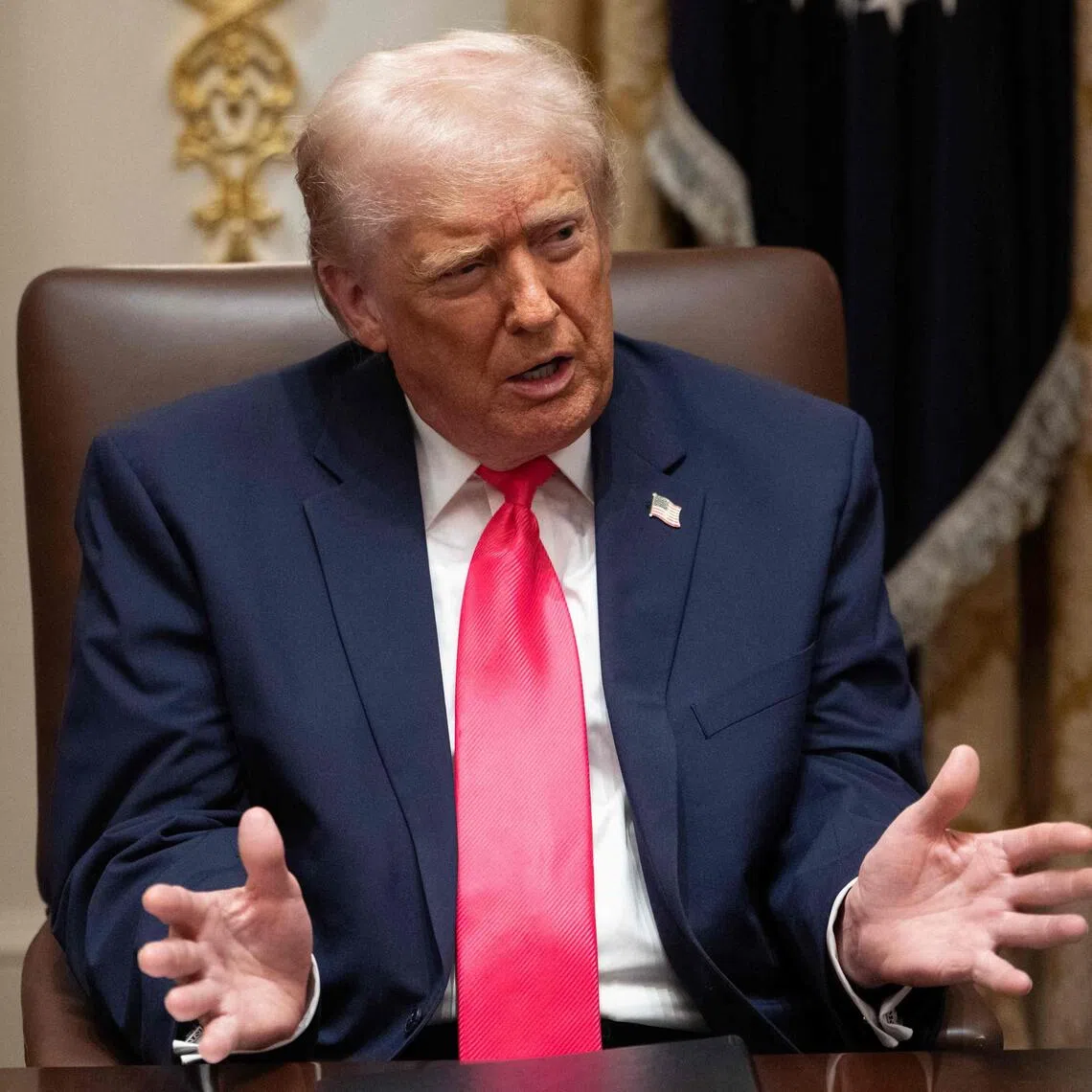 US President Donald Trump speaking during a Cabinet meeting at the White House on Dec 2.