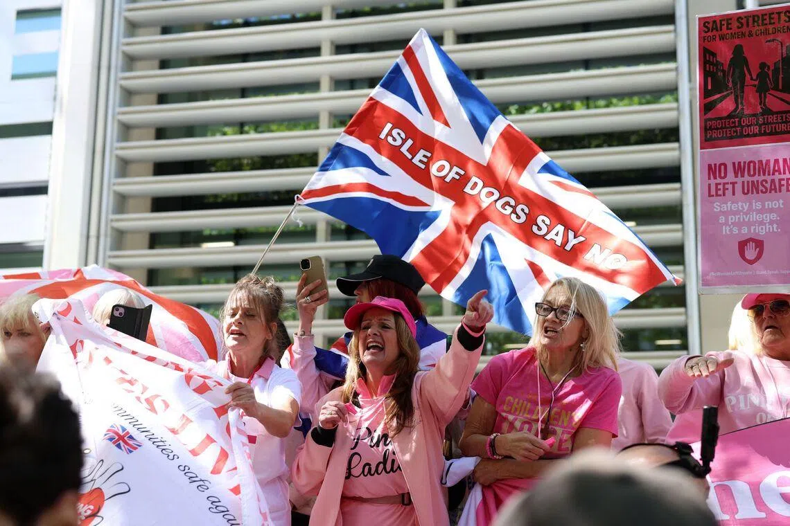 An anti-immigration protest in London on April 24.