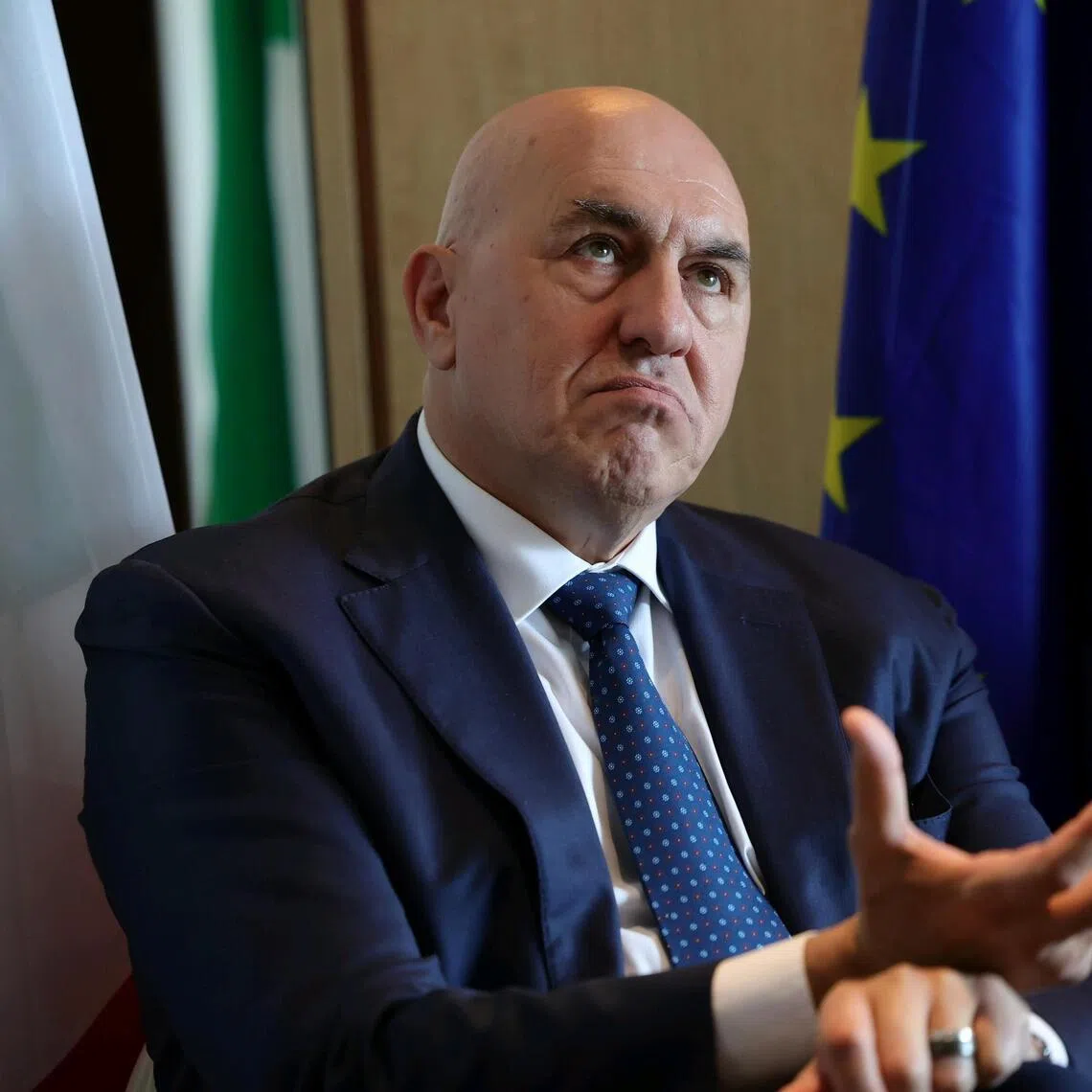 Italy Defence Minister Guido Crosetto is calling on the European Union's members to form an alliance with other like-minded nations not part of the bloc, including Britain, Norway, Turkey and Ukraine.