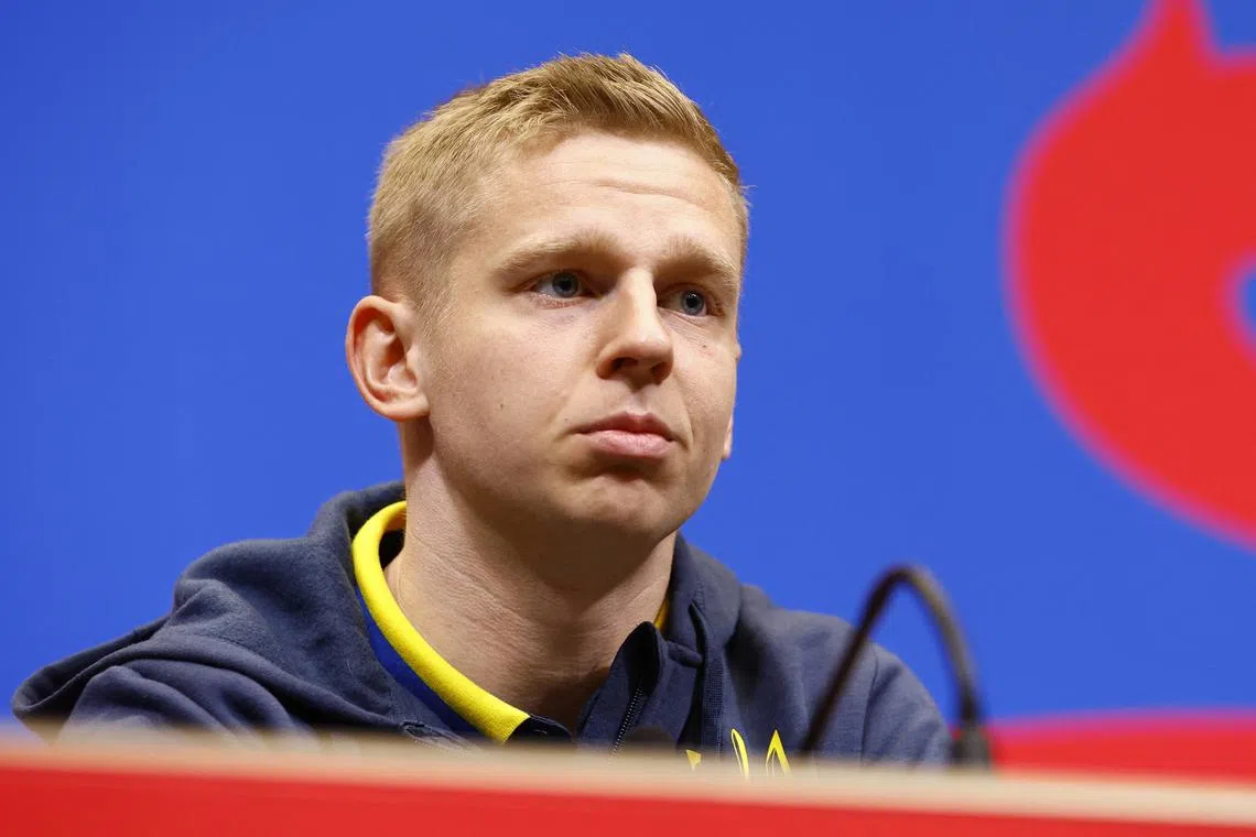 Ukraine's Oleksandr Zinchenko spke at a pre-match news conference on Saturday.