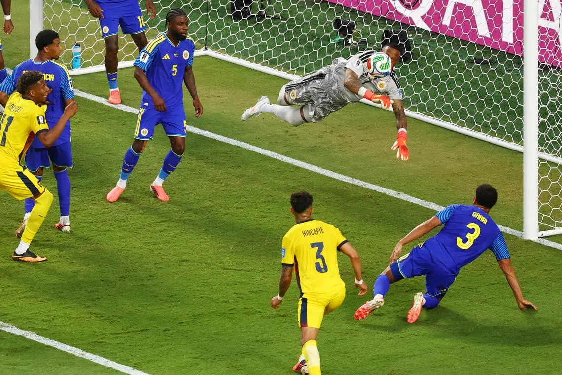 Curacao's goalkeeper Eloy Room has been strong in front of goal.
