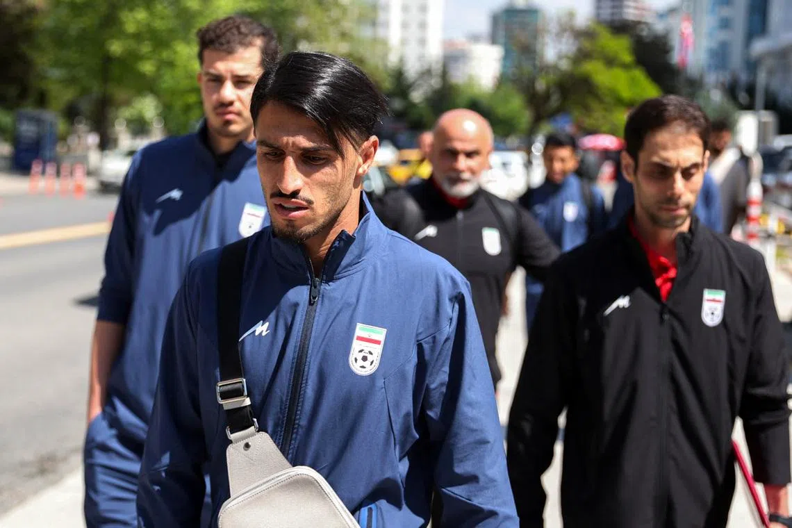Soccer Football - Iran players and staff in Ankara for VISA procedures ahead of the World Cup - Ankara, Turkey - May 21, 2026 Iran's Ali Alipour and staff arrive at the Canada embassy for VISA procedures ahead of the World Cup REUTERS/Efekan Akyuz