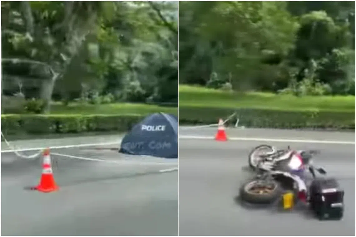 The motorcyclist, 26, was pronounced dead at the scene by an SCDF paramedic. 