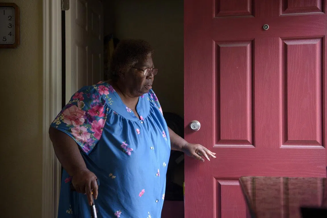 Laura Lowry, who is on disability and who said that she could not afford to run her air-conditioner, in Houston on Friday. A wave of extreme heat has posed particular perils for older people, who are uniquely susceptible to such conditions. 