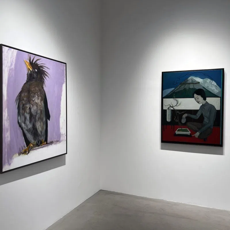 Dana Lam’s Mynah Visitation (left) and Suliswanto Urubingwaru’s Wong Sabar (A Patient Guy).