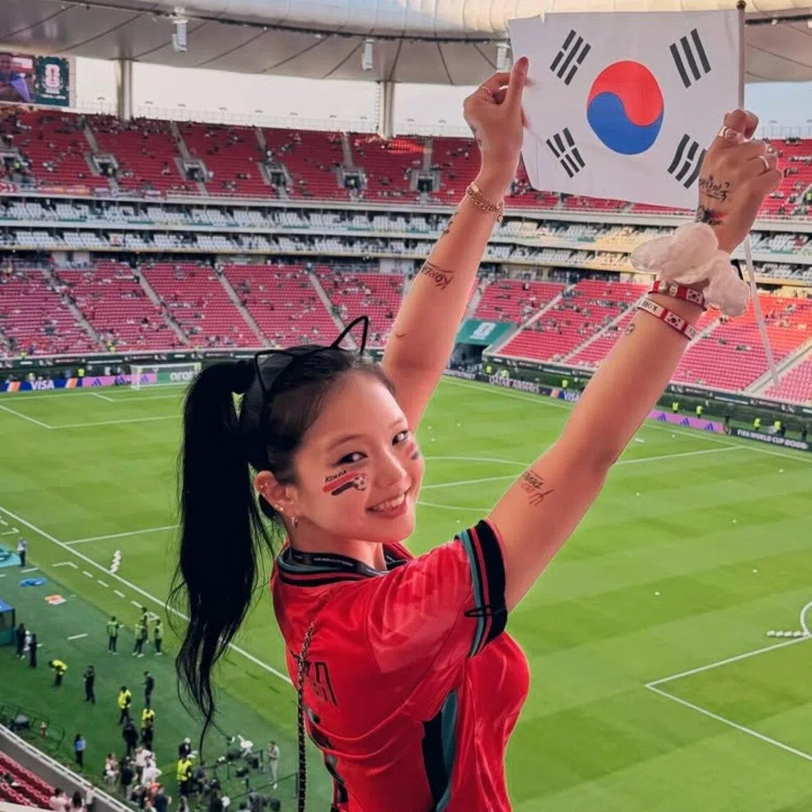 Yoon Su-jin, known as YouTuber Inocat, was targeted by a racist gesture during a recent World Cup match.