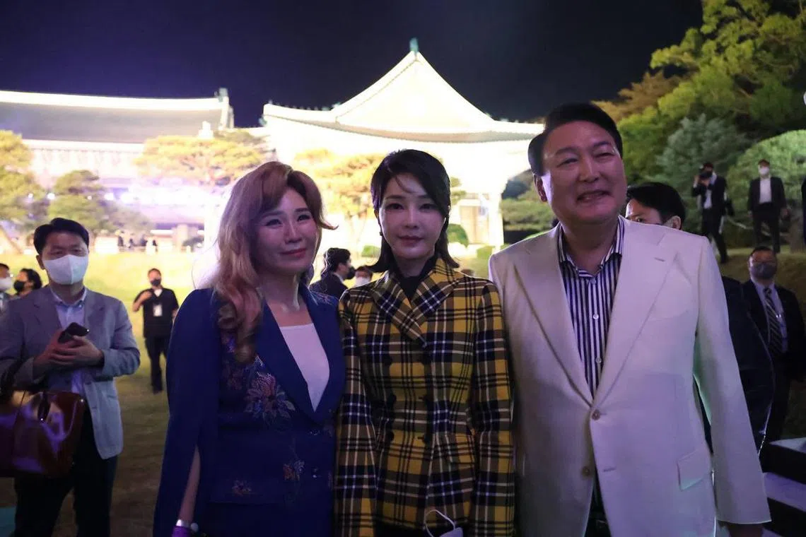 First lady Kim Keon Hee (centre) has been absent from the public eye since mid-December. 