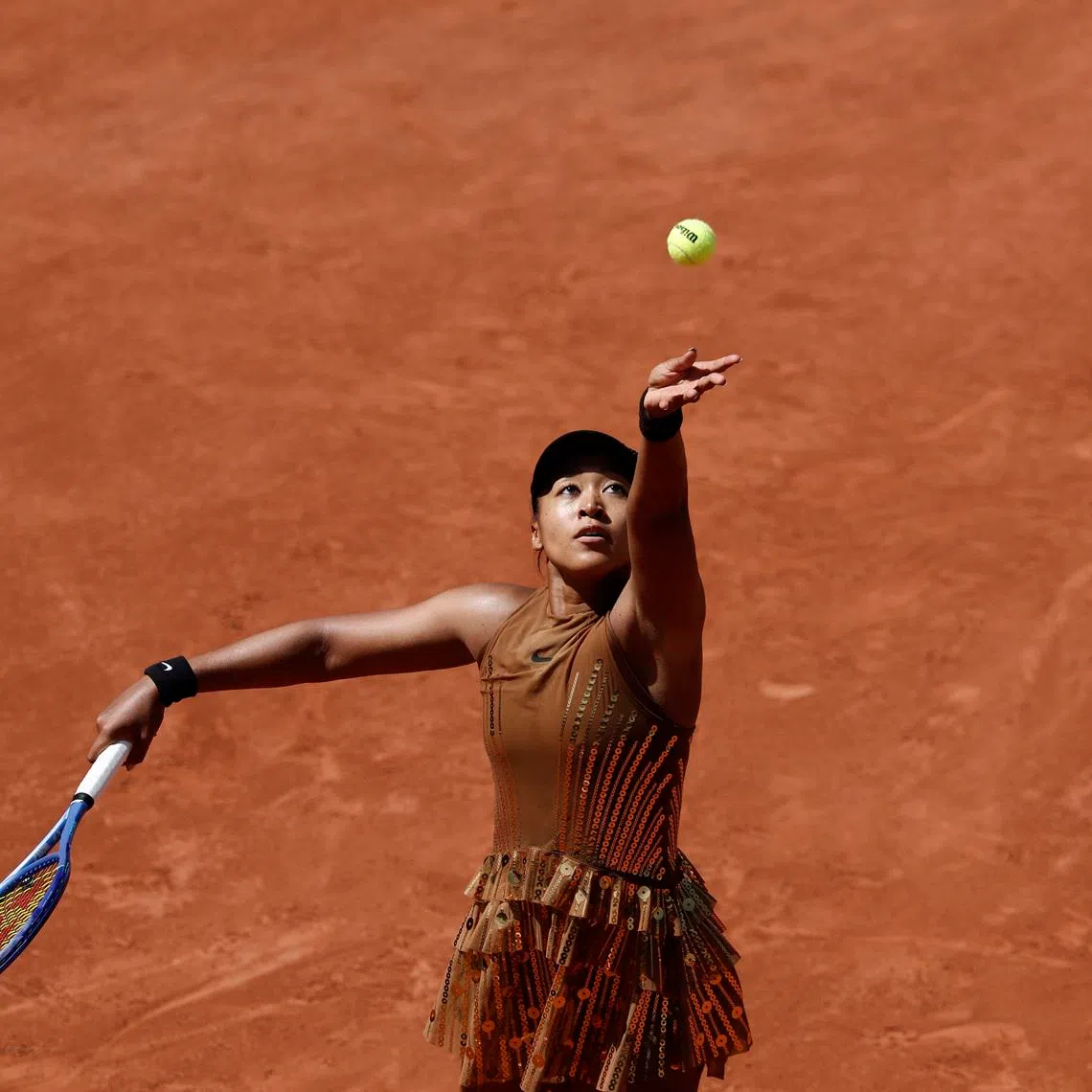 Tennis - French Open - Roland Garros, Paris, France - May 28, 2026 Japan's Naomi Osaka reacts during her second round match against Croatia's Donna Vekic REUTERS/Benoit Tessier