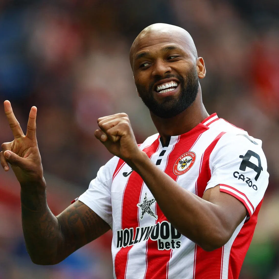 Soccer Football - Premier League - Brentford v Everton - GTech Community Stadium, London, Britain - April 11, 2026 Brentford's Igor Thiago celebrates scoring their first goal Action Images via Reuters/Matthew Childs