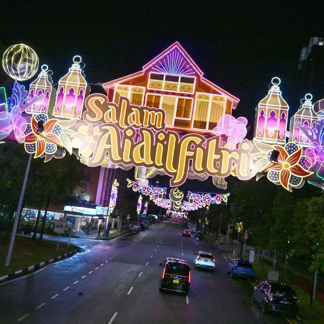 Hari Raya Light Up and first day of the Bazaar Raya Geylang Serai, on Fen 14, 2026.