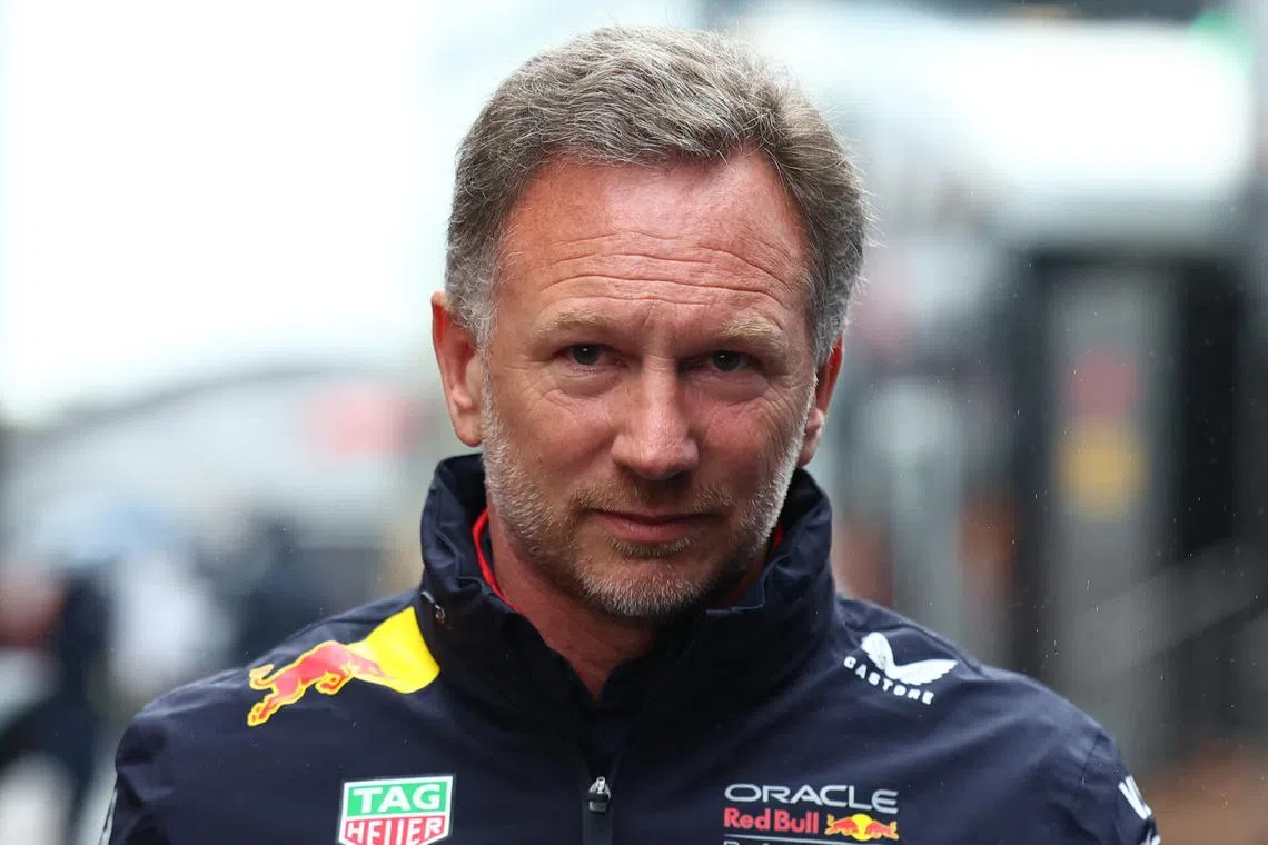 FILE PHOTO: Formula One F1 - Dutch Grand Prix - Circuit Zandvoort, Zandvoort, Netherlands - August 24, 2024 Red Bull team principal Christian Horner before practice REUTERS/Lisi Niesner/File Photo