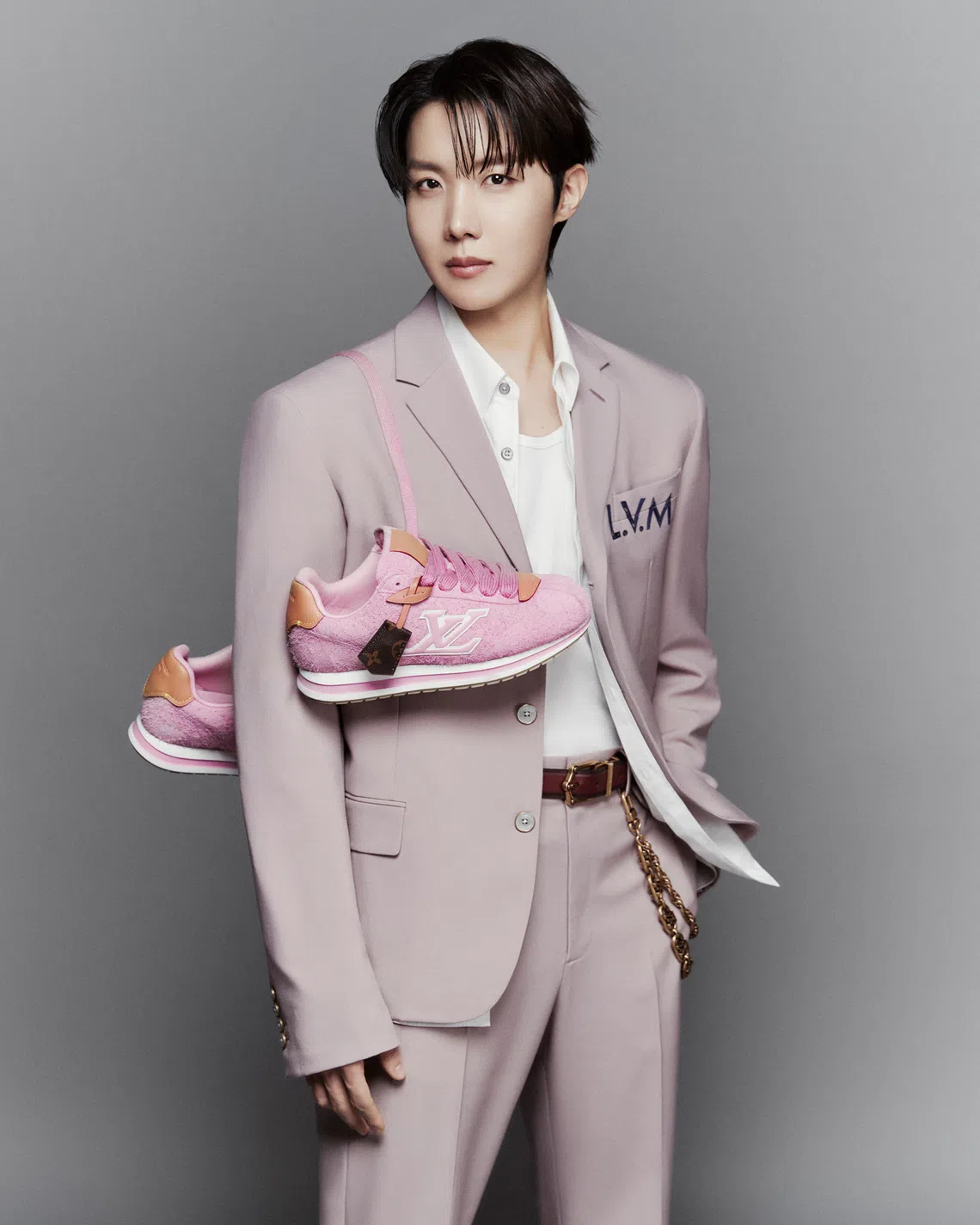 Louis Vuitton x j-hope Buttersoft Sneaker campaign image.