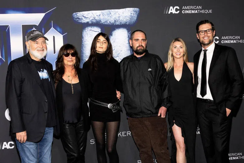 (From left) Rob Reiner, Michele Singer, Romy Reiner, Nick Reiner, Maria Gilfillan and Jake Reiner attend the Los Angeles Premiere of Spinal Tap II: The End Continues on Sept 9.