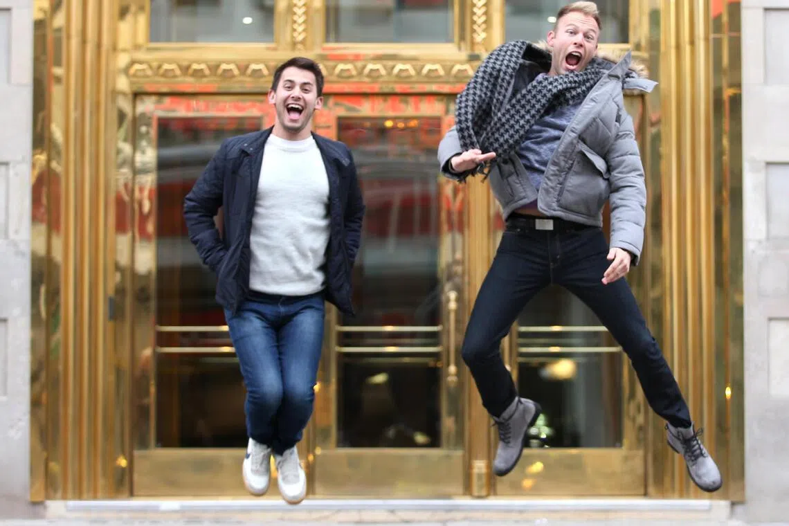 Dear Evan Hansen musical composers and songwriters Benj Pasek (left) and Justin Paul.