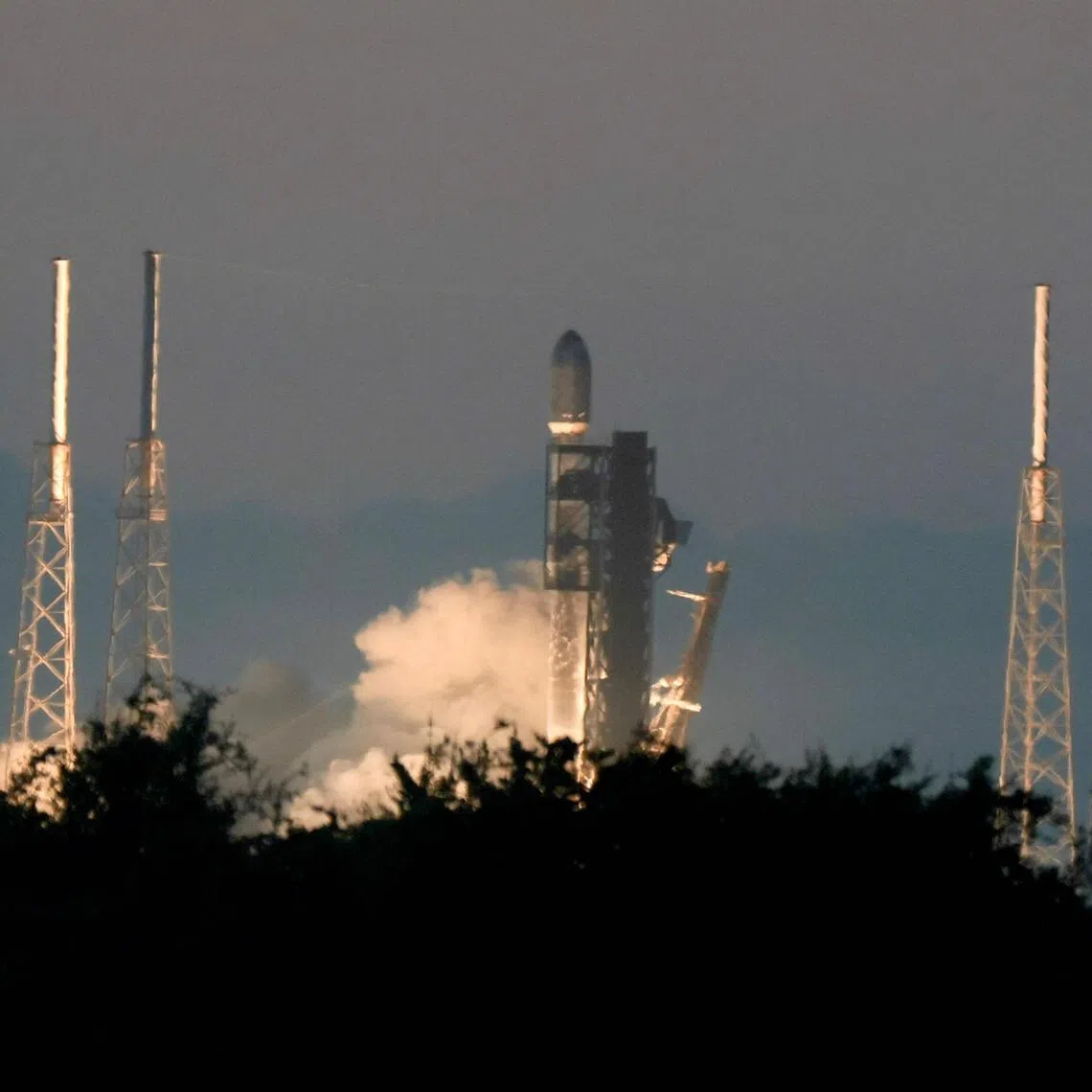 A SpaceX rocket lifting off at Cape Canaveral Space Force Station in Florida on June 8. The mission will deploy 29 Starlink satellites into orbit.
