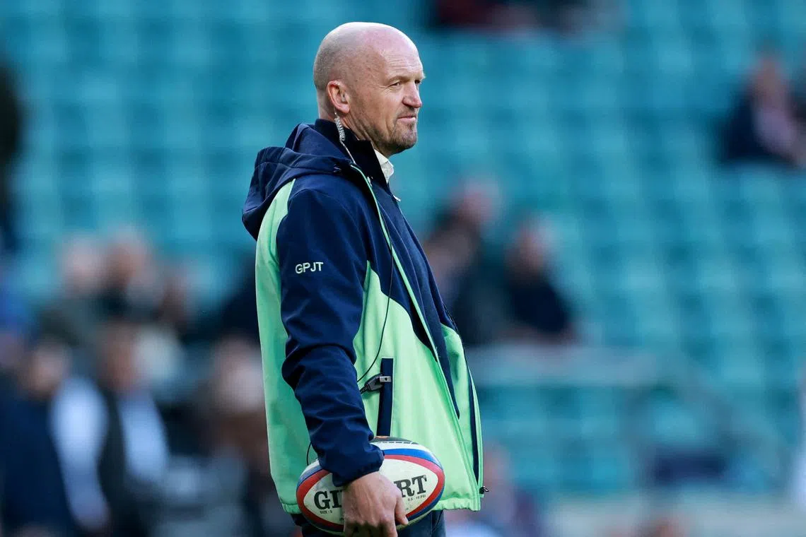 FILE PHOTO: Rugby Union - Six Nations Championship - England v Scotland - Allianz Stadium, Twickenham, Britain - February 22, 2025 Scotland head coach Gregor Townsend during the warm up before the match REUTERS/Andrew Boyers/File Photo