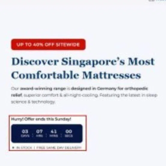 Misleading features included fake visitor counts, fabricated countdown timers and false discount claims.