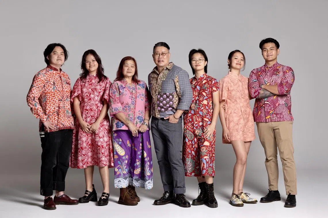 (From left) Reuben, 29, Ethel, 18; Rena, wife, 56; Bernard Oh, 57; Elizabeth, 16; Rachel, 26; Ethan, 23;