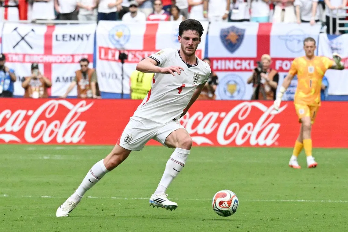 Declan Rice in action during England’s quarter-final win over Norway.