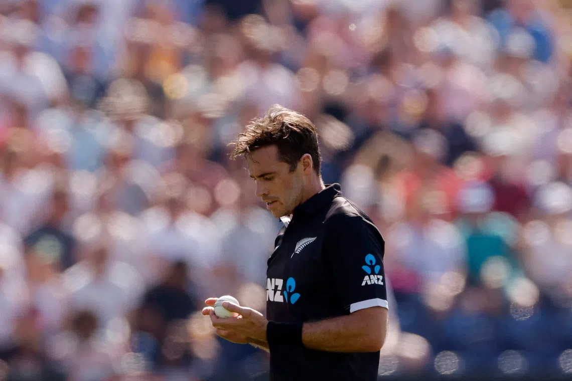 Cricket - One Day International - England v New Zealand - Sophia Gardens, Cardiff, Wales, Britain - September 8, 2023 New Zealand's Tim Southee Action Images via Reuters/Andrew Couldridge