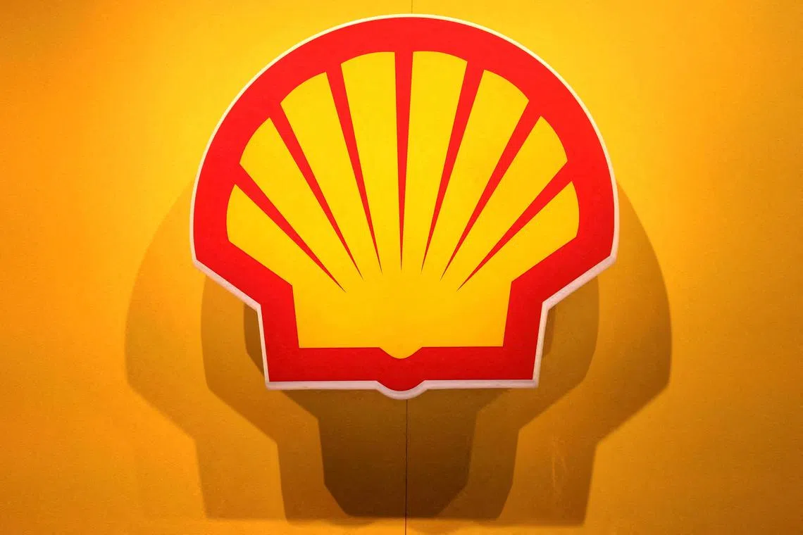 FILE PHOTO: The logo of British multinational oil and gas company Shell is displayed during the LNG 2023 energy trade show in Vancouver, British Columbia, Canada, July 12, 2023. REUTERS/Chris Helgren//File Photo