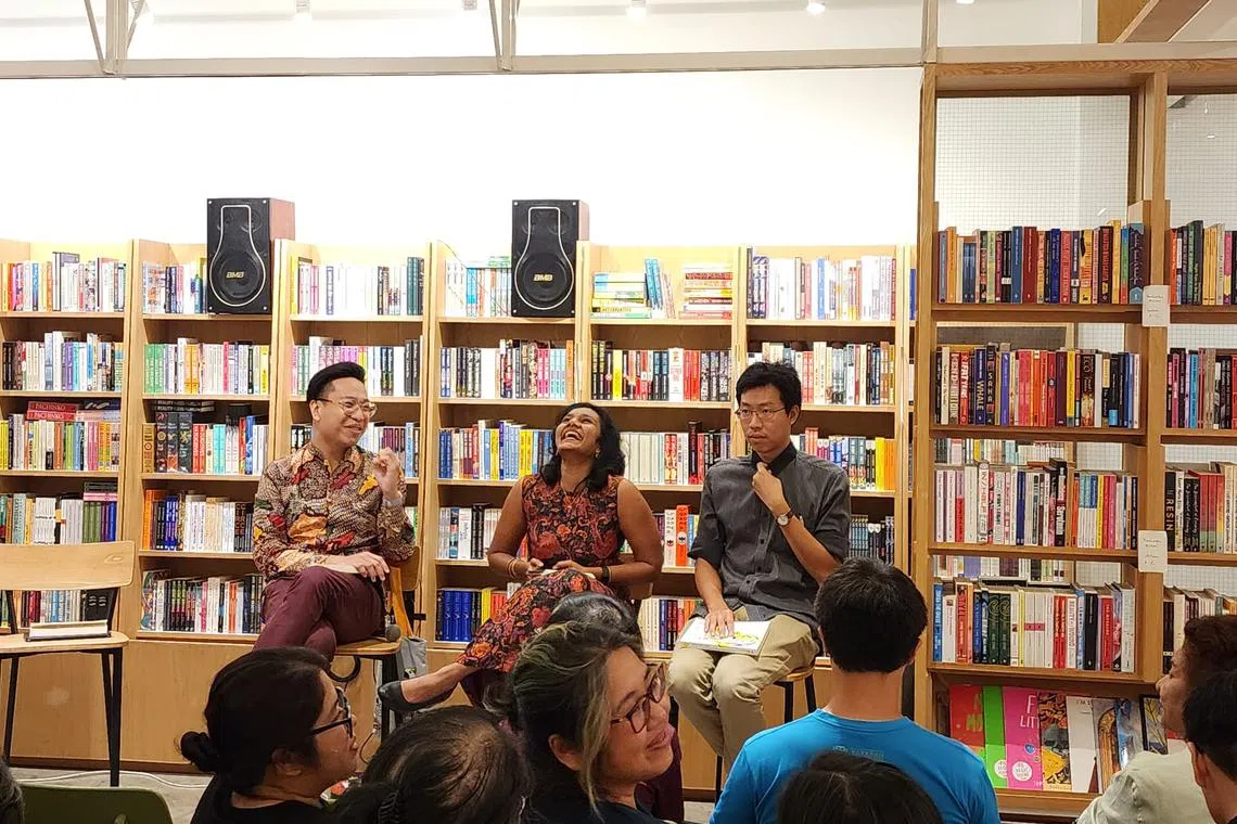 (from left) The Second Link's editors Daryl Lim Wei Jie, Melizarani T. Selva and William Tham at the Malaysian launch of The Second Link on Sept 16, 2023. 